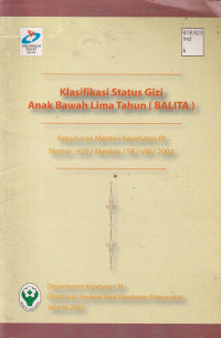 Image of Klasifikasi status gizi anak bawah lima tahun (balita)