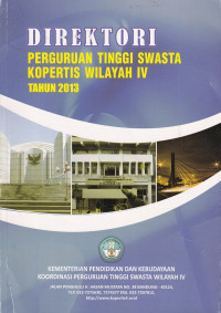 Image of Direktori perguruan tinggi swasta kopertis wilayah IV tahun 2013