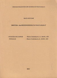 Image of Bioetika dan hukum kesehatan masyarakat